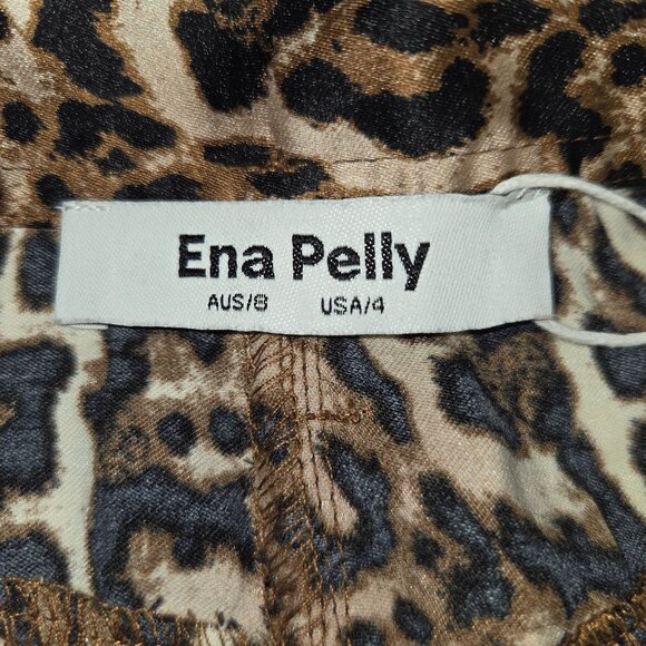 Ena Pelly Womens Cheetah Flare Pants Neutral Size 8 Polyester & Rayon Animal Pri - Picture 9 of 12